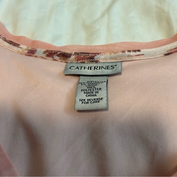 Catherines Pink and Brown Scenic Print Short Sleeve Tunic - Picture 2 of 8